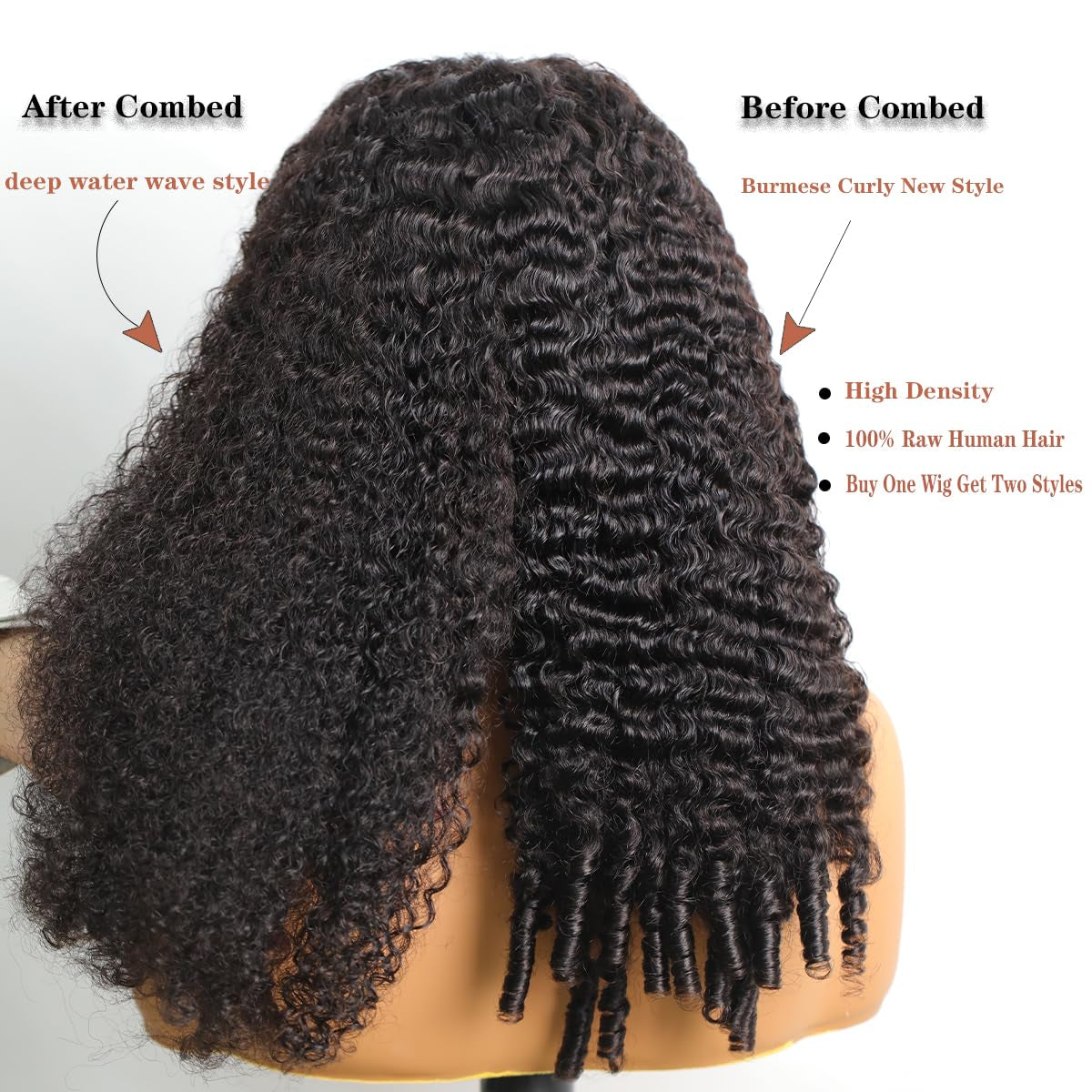 250 Density Burmese Curly Wig Human Hair with Spiral Curls End 12A Virgin Raw 5X5 HD Lace Closure Wigs Human Hair for Women 22 Inch Wear and Go Glueless Wigs Human Hair Pre Plucked Triple Lifespan 3X