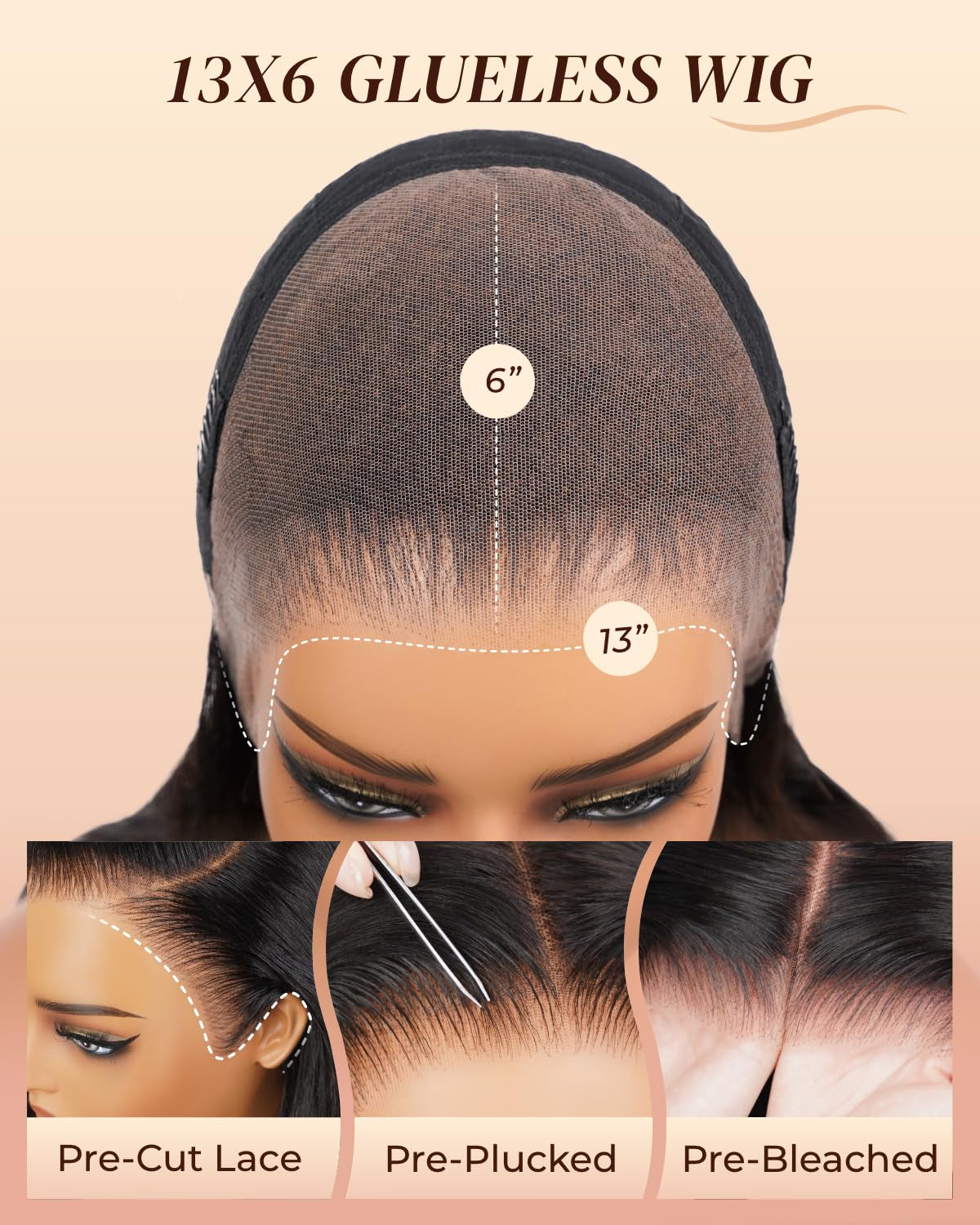 13X6 Chocolate Brown Lace Front Wig Human Hair HD Transparent Body Wave Lace Front Wigs Human Hair Pre Plucked Glueless Frontal Brown Wig Human Hair 20 Inch