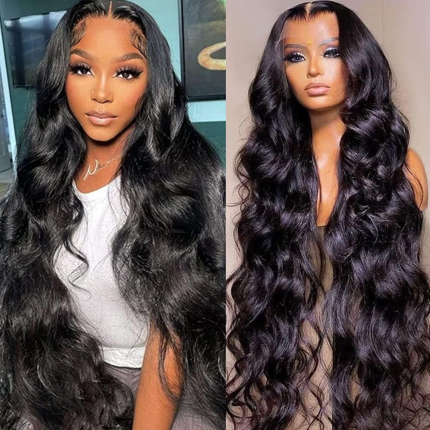 13X6 Full Lace Frontal Virgin Human Hair Wigs Body Wave 210% Density 15A 13X6 HD Transparent Lace Front Wigs 22Inch Brazilian Body Wave Wigs