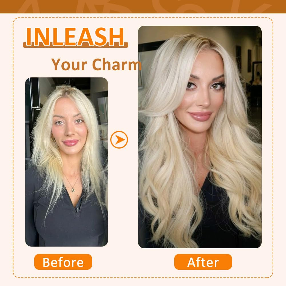 13X4 Glueless Full Frontal Ombre Ash Blonde Wig Human Hair Pre Plucked Pre Cut Balayage Highlight Blonde with Brown Roots 200% Body Wave Wigs UHD Lace Front Wig Remy Real Human Hair for Women 20Inch