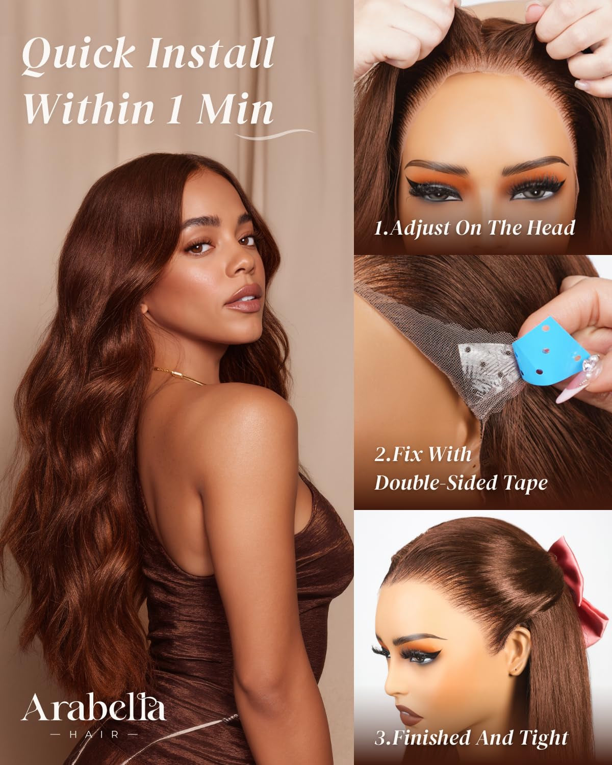 13X6 Chocolate Brown Lace Front Wig Human Hair HD Transparent Body Wave Lace Front Wigs Human Hair Pre Plucked Glueless Frontal Brown Wig Human Hair 20 Inch