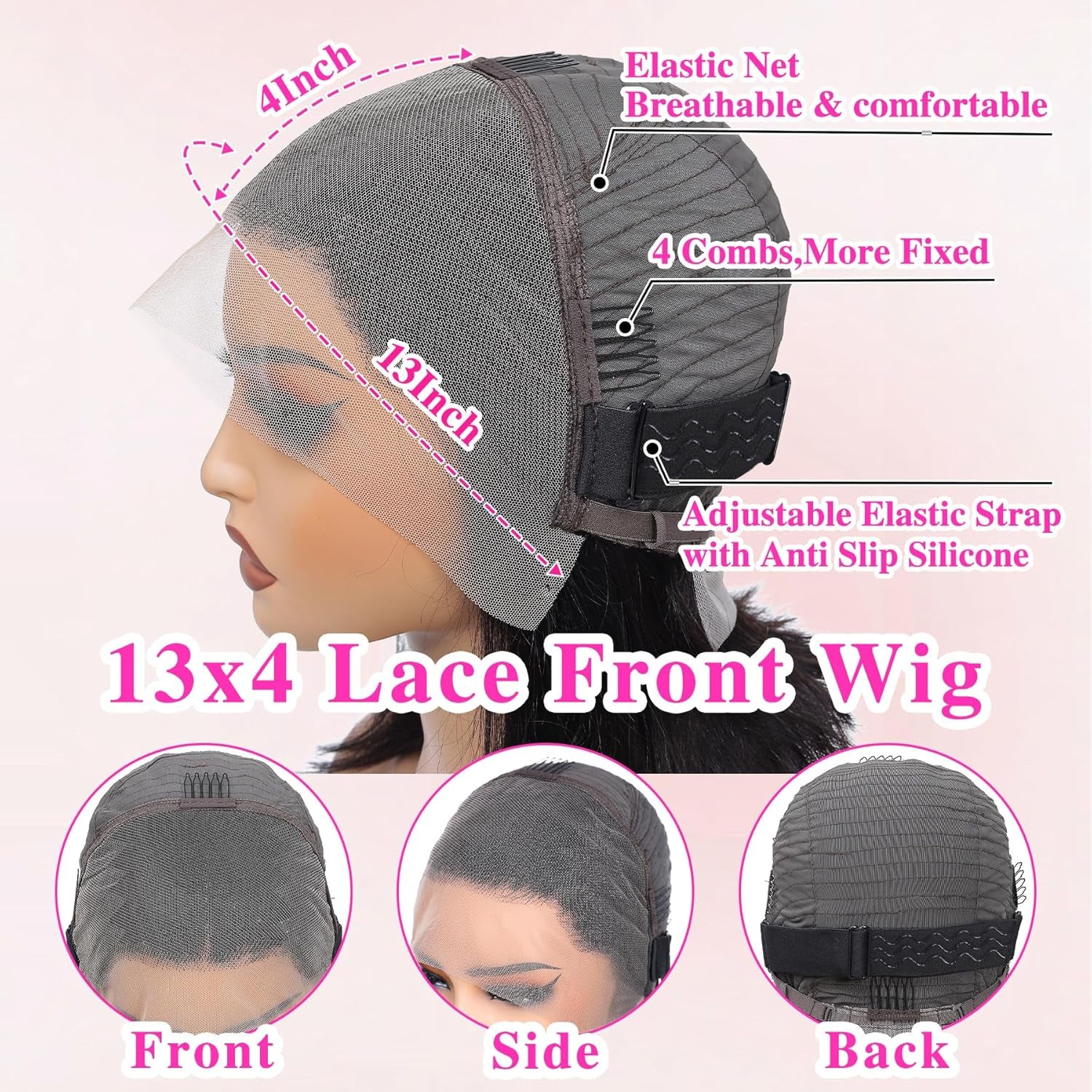 13X4 Lace Front Wigs Human Hair Pre Plucked 30 Inch Body Wave HD Lace Front Wigs Natural Color 180% Density Glueless Wig 100% Virgin Human Hair with Baby Hair for Women