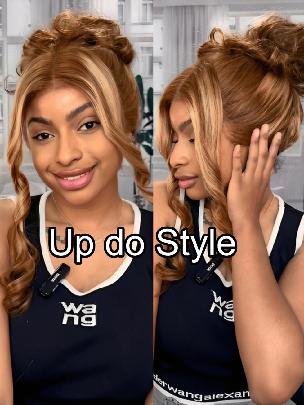 Honey Blonde Highlight Body Wave 7X5 Lace Front Wigs Human Hair Bye Bye Knots Glueless Drawstring Wig Human Hair Pre Plucked Pre Cut Natural Hairline Put on and Go 20 Inch