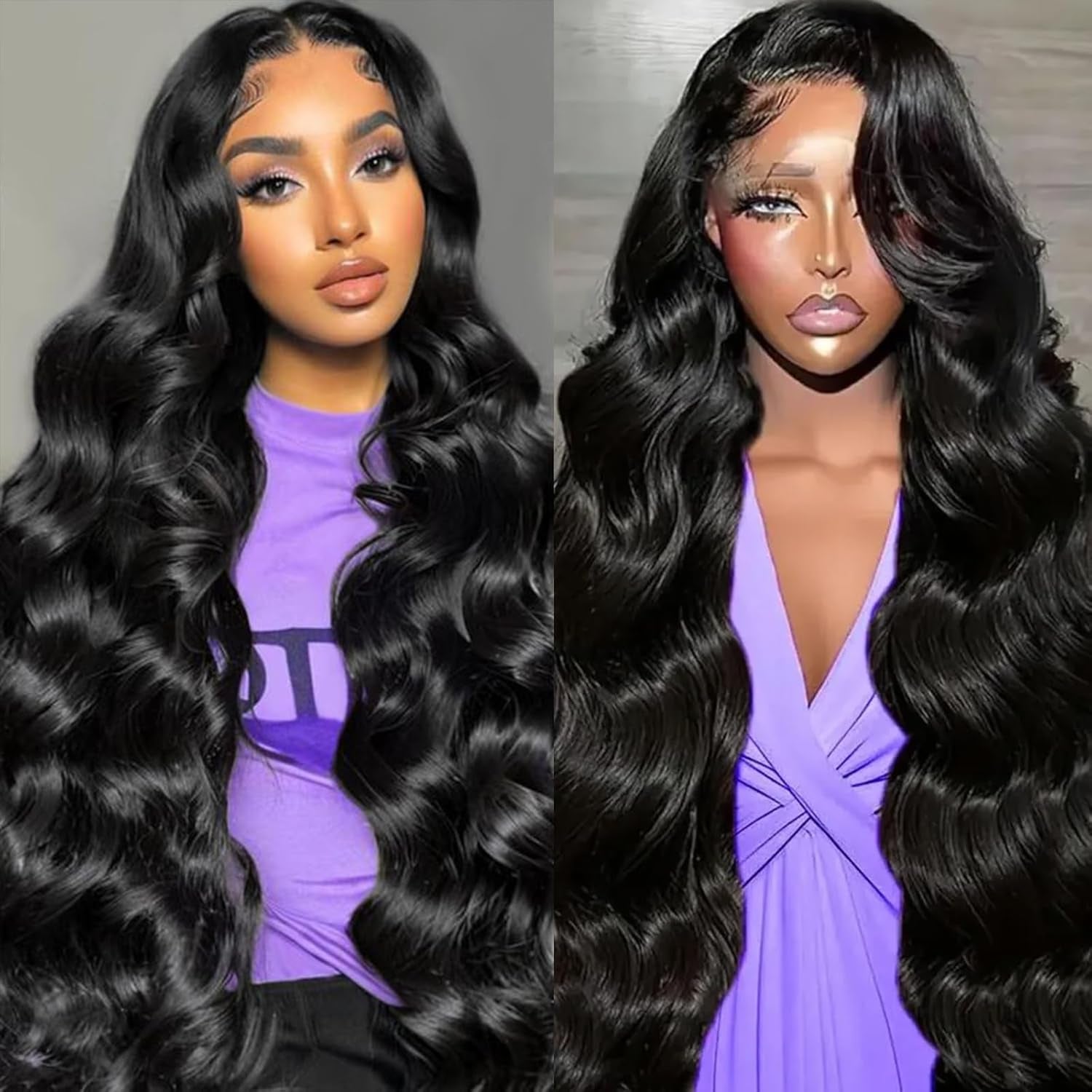 13X6 Body Wave Lace Front Wigs Human Hair Wig 15A Raw 250 Density Indian HD Lace Frontal Human Hair Wigs for Women (28 Inch)