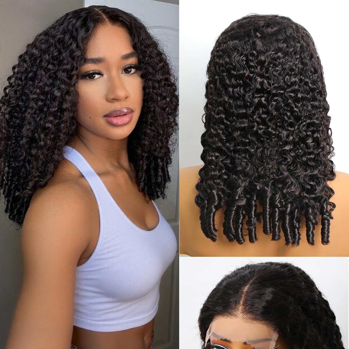 250 Density Burmese Curly Wig Human Hair with Spiral Curls End 12A Virgin Raw 5X5 HD Lace Closure Wigs Human Hair for Women 22 Inch Wear and Go Glueless Wigs Human Hair Pre Plucked Triple Lifespan 3X
