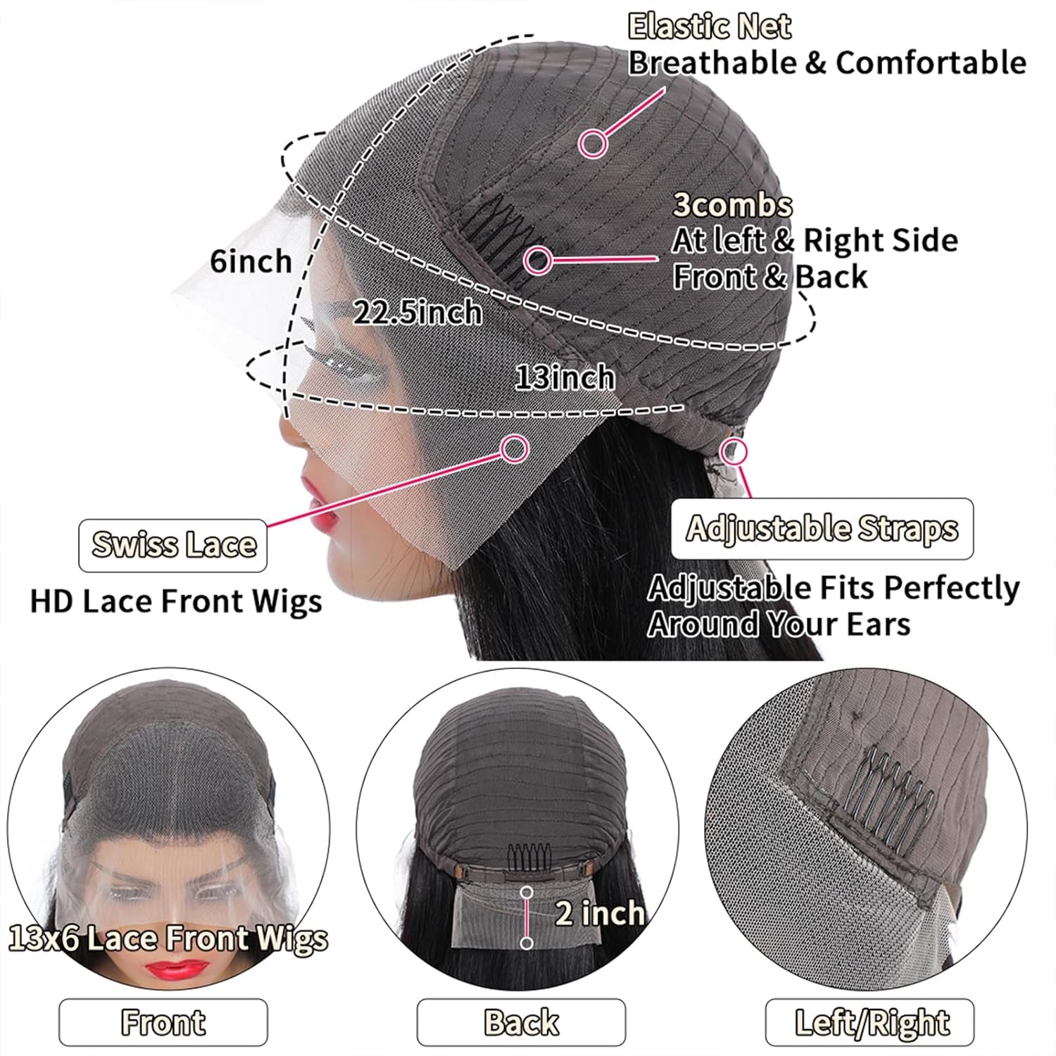 13X6 Body Wave Lace Front Wigs Human Hair Wig 15A Raw 250 Density Indian HD Lace Frontal Human Hair Wigs for Women (28 Inch)