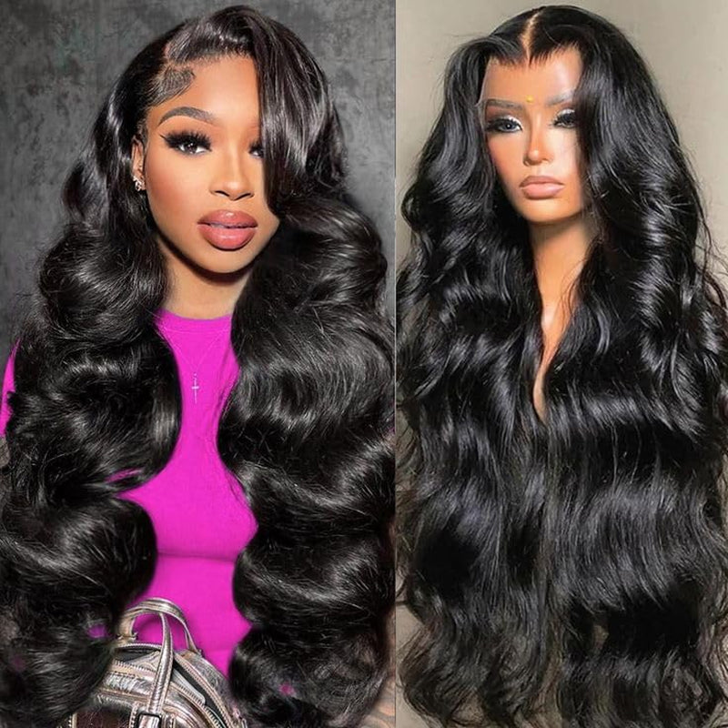30 Inch Body Wave Lace Front Wigs Human Hair 13X6 Hd Lace Front Wigs Human Hair Pre Plucked 200 Density Natural Color Brazilian Virgin Hair Glueless Frontal Wigs for Women