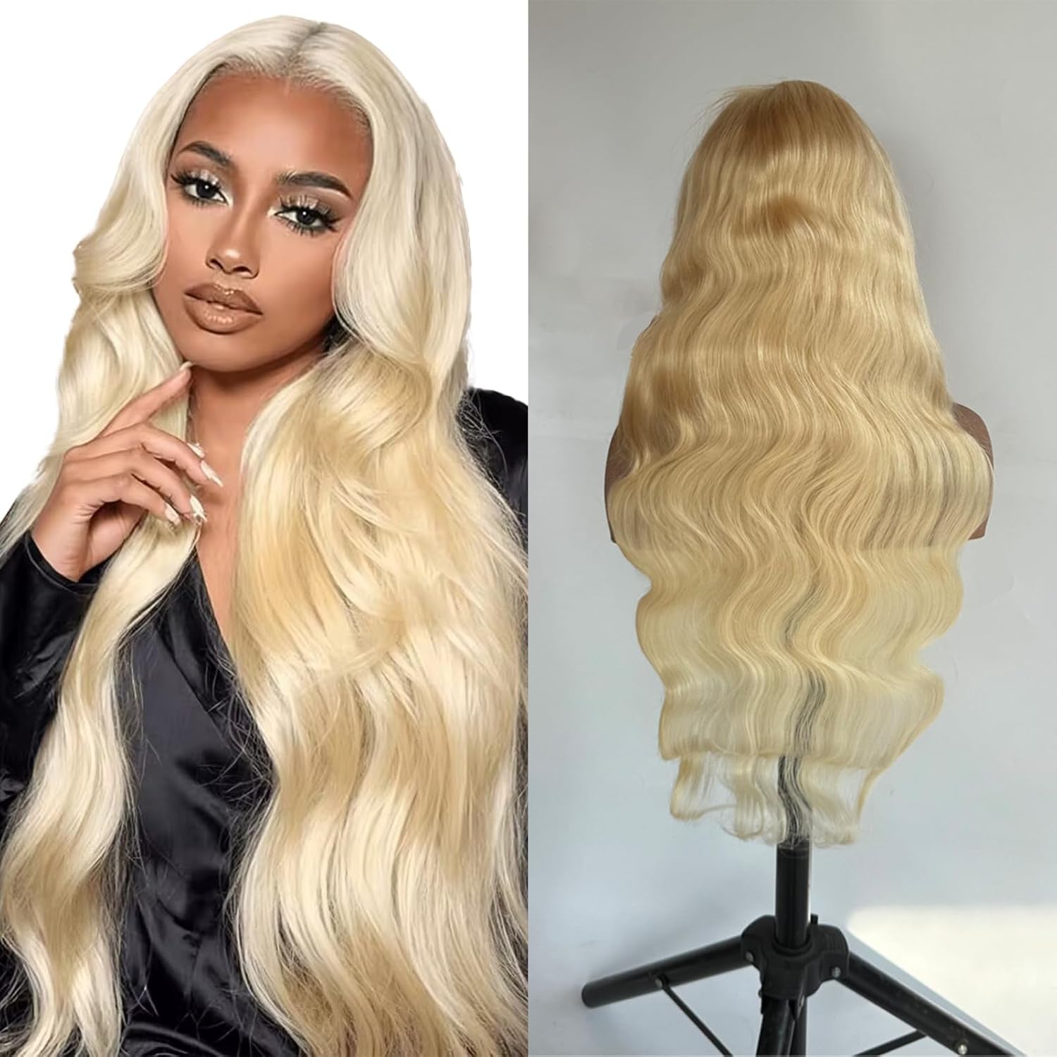 Grey Lace Front Wigs Human Hair Pre Plucked with Natural Hairline 13X6 Glueless Wigs Human Hair 180 Density Highlight Body Wave Lace Frontal Wig 26 Inch