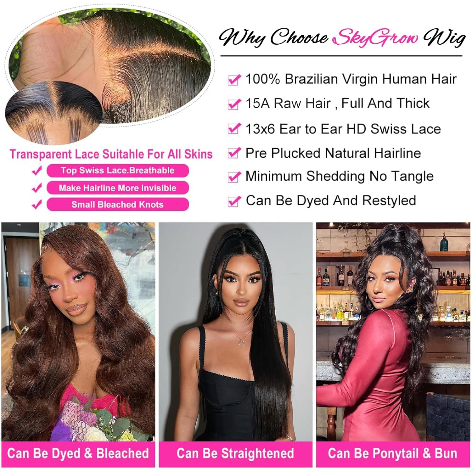 13X6 Body Wave Lace Front Wigs Human Hair Wig 250 Density 15A Raw HD Lace Frontal Human Hair Wigs for Women 30 Inch