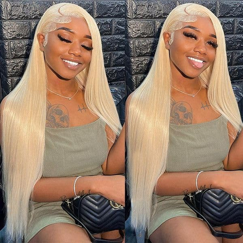 613 13X6 Lace Front Wig Human Hair 13X6 28 Inch 200 Density 613 Lace Frontal Wig Blonde Wig Human Hair Straight 613 HD Lace Frontal Wig Pre Plucked with Baby Hair