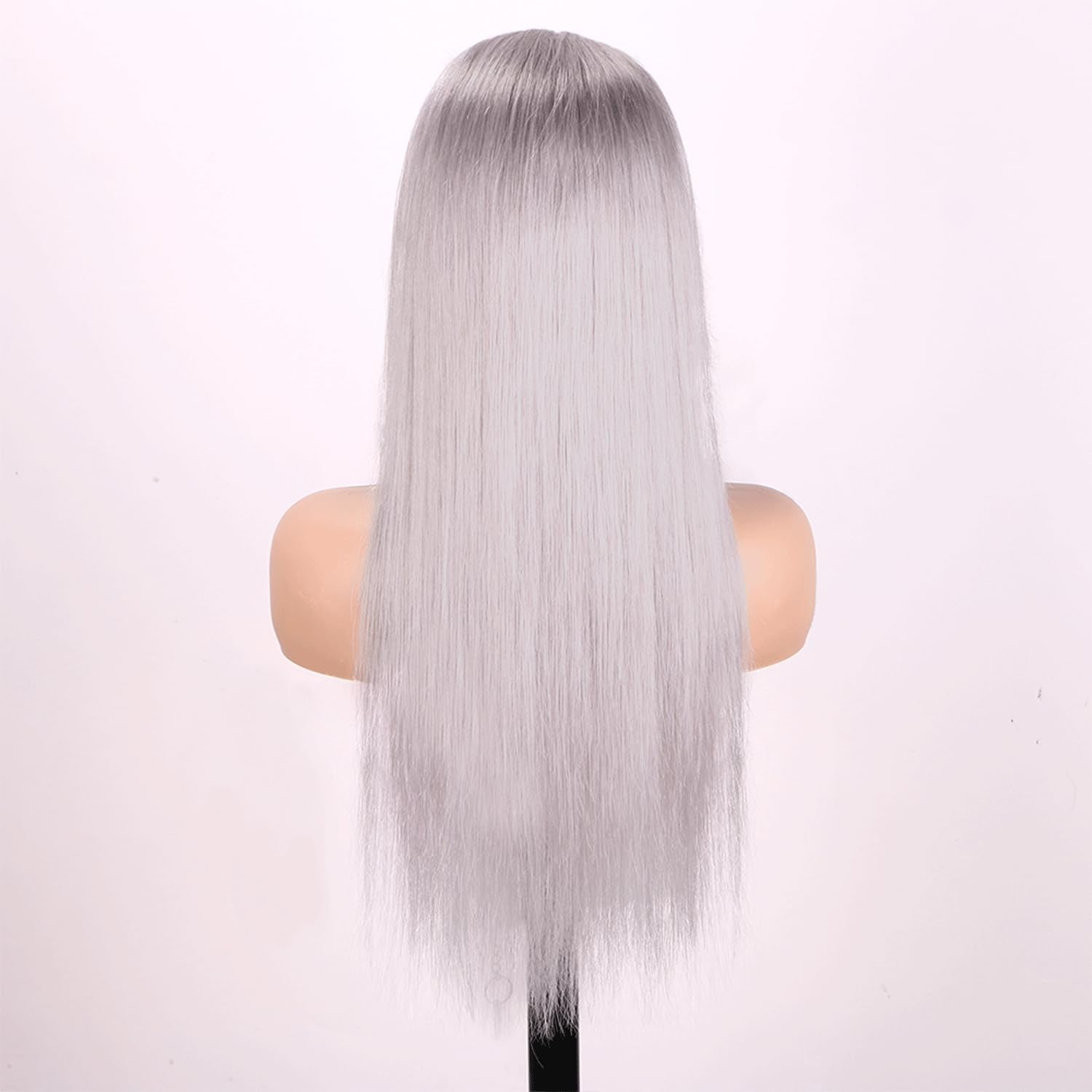 Grey 13X4 Lace Front Wigs Human Hair for Women Silver Straight HD Transparent Lace Front Wigs Human Hair Pre Plucked Glueless Lace Frontal Wigs 24 Inch 180 Density