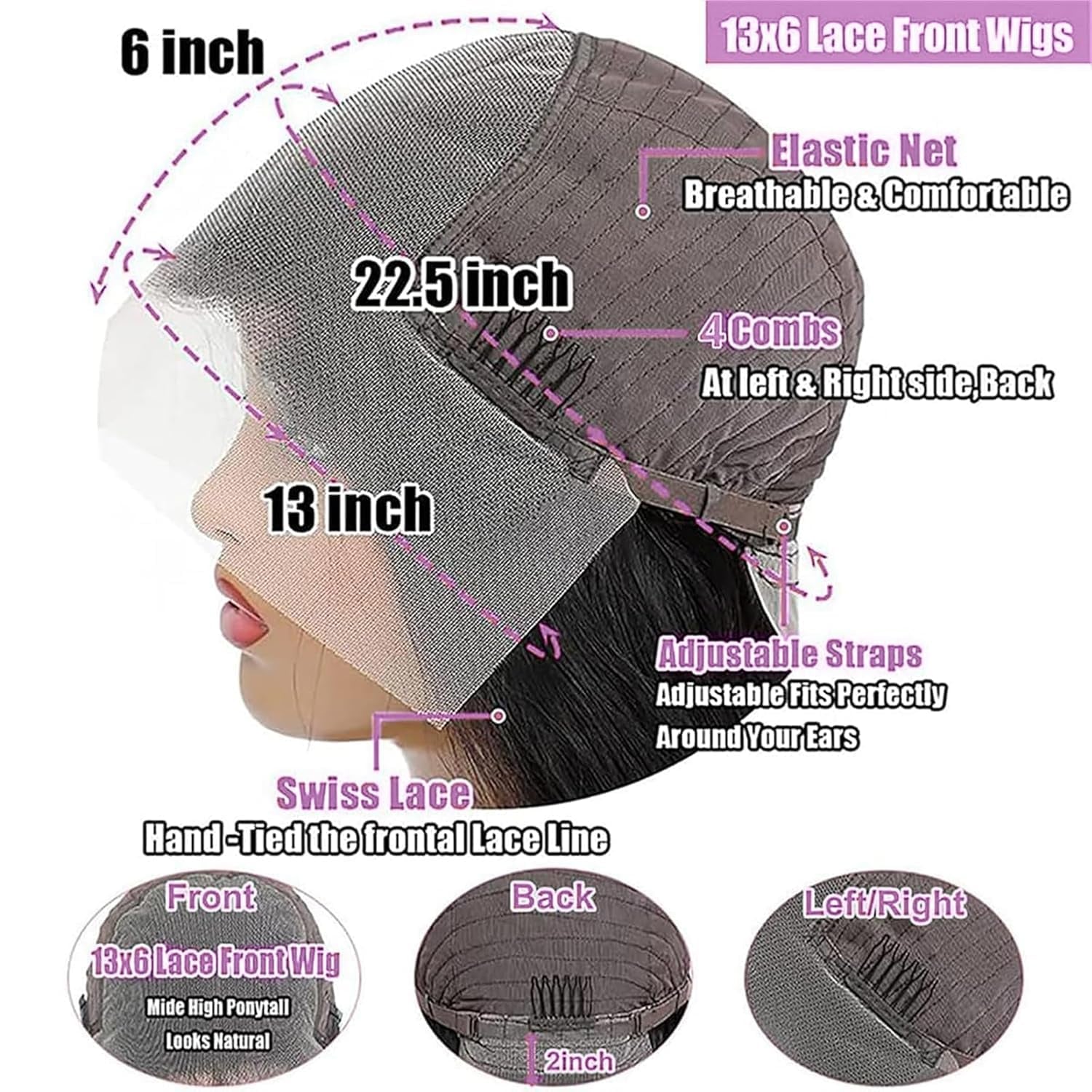 13X6 Body Wave Lace Front Wigs Human Hair Pre Plucked 28 Inch 12A 210% Density Glueless HD Lace Frontal Human Hair Wigs with Baby Hair for Women