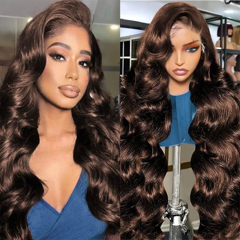 30 Inch Highlight Body Wave Lace Front Wigs Human Hair Honey Blond Ombre Wigs 220 Density Body Wave Wig Pre Plucked 13X6 Hd Lace Front Wigs Human Hair P4/27 Colored for Women
