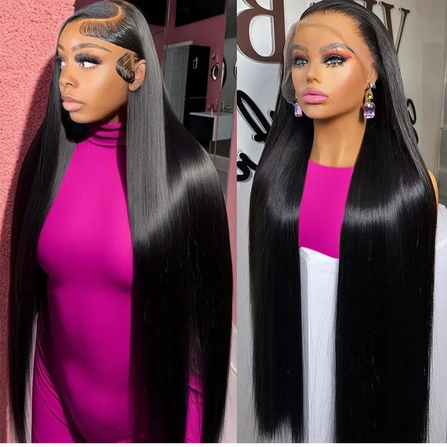 13X4 Chocolate Brown Lace Front Wigs Human Hair 180 Density Straight Lace Frontal Human Hair Wig Pre Plucked Hairline 4# Brown Wig 26 Inch